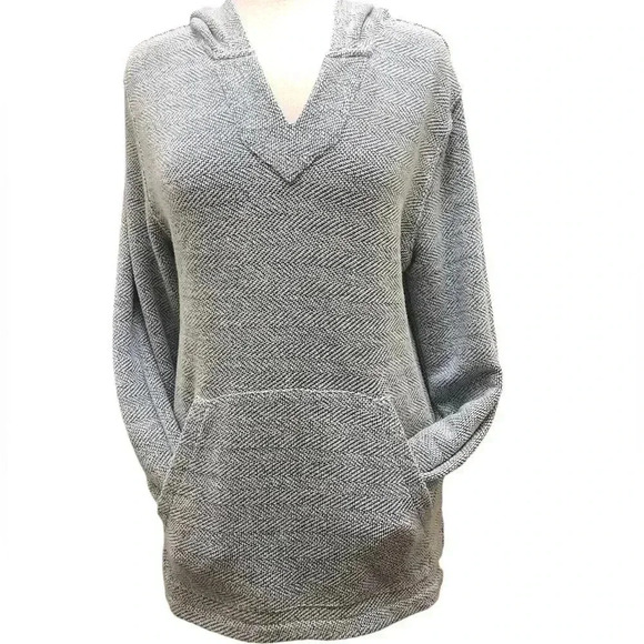 FAHERTY- Blue & White Seabrook French Terry Oversized Hoodie | Size Medium - Picture 5 of 10